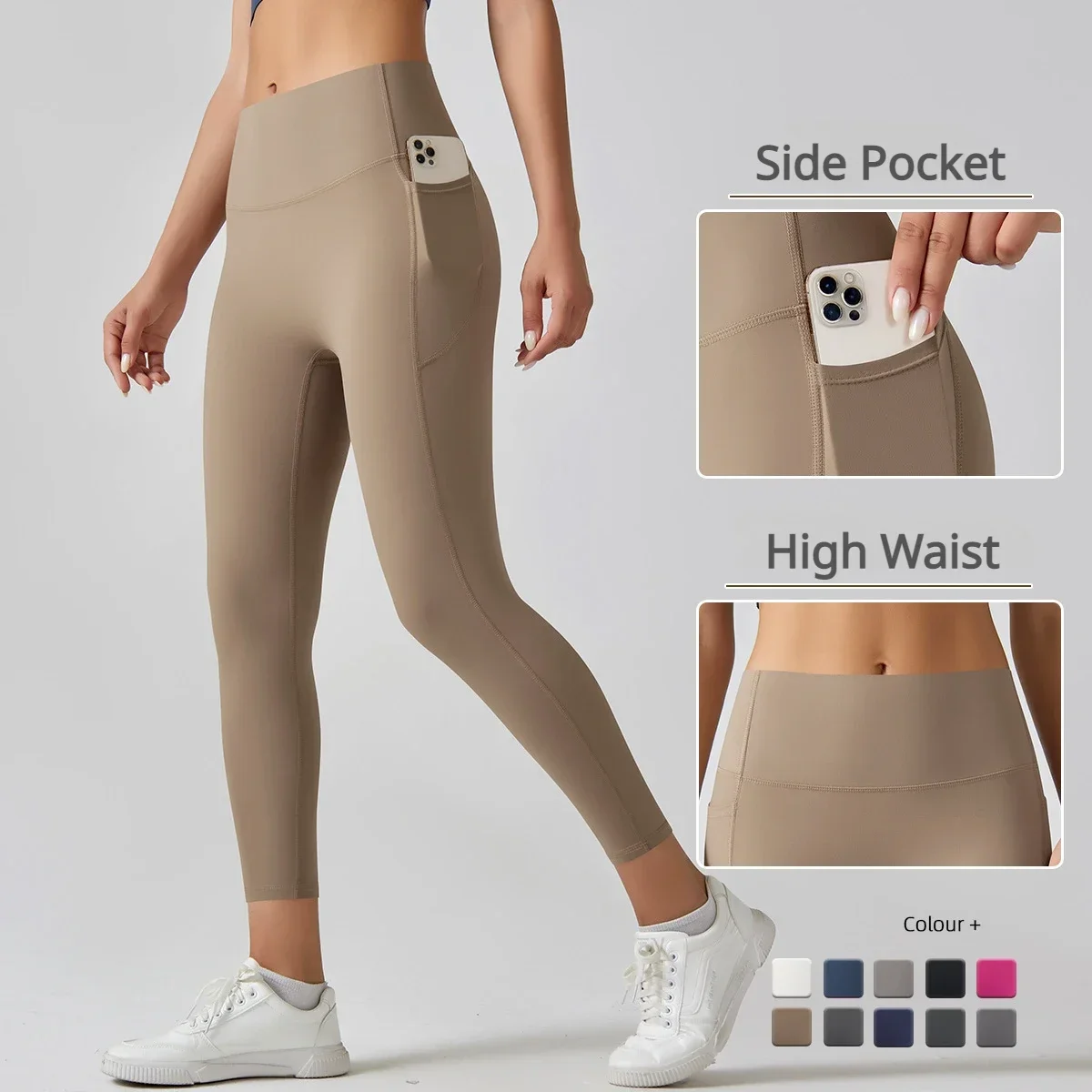 

High Rise Slimming Gym Fitness Leggings for Women Stretchy Camel Toe Free Yoga Pants Squat Proof Wokrout Active Running Tights