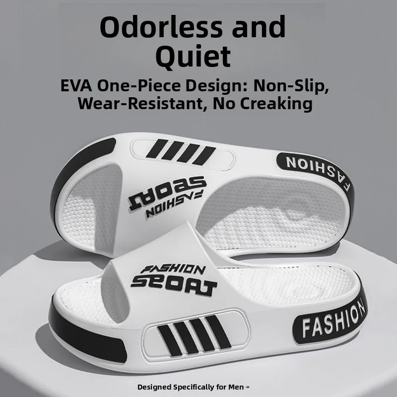 

Men's Summer Outdoor Bathrooms Anti-slip Home Slippers Large Size Cotton Slippers Odor-resistant Wear-resistant EVA Material