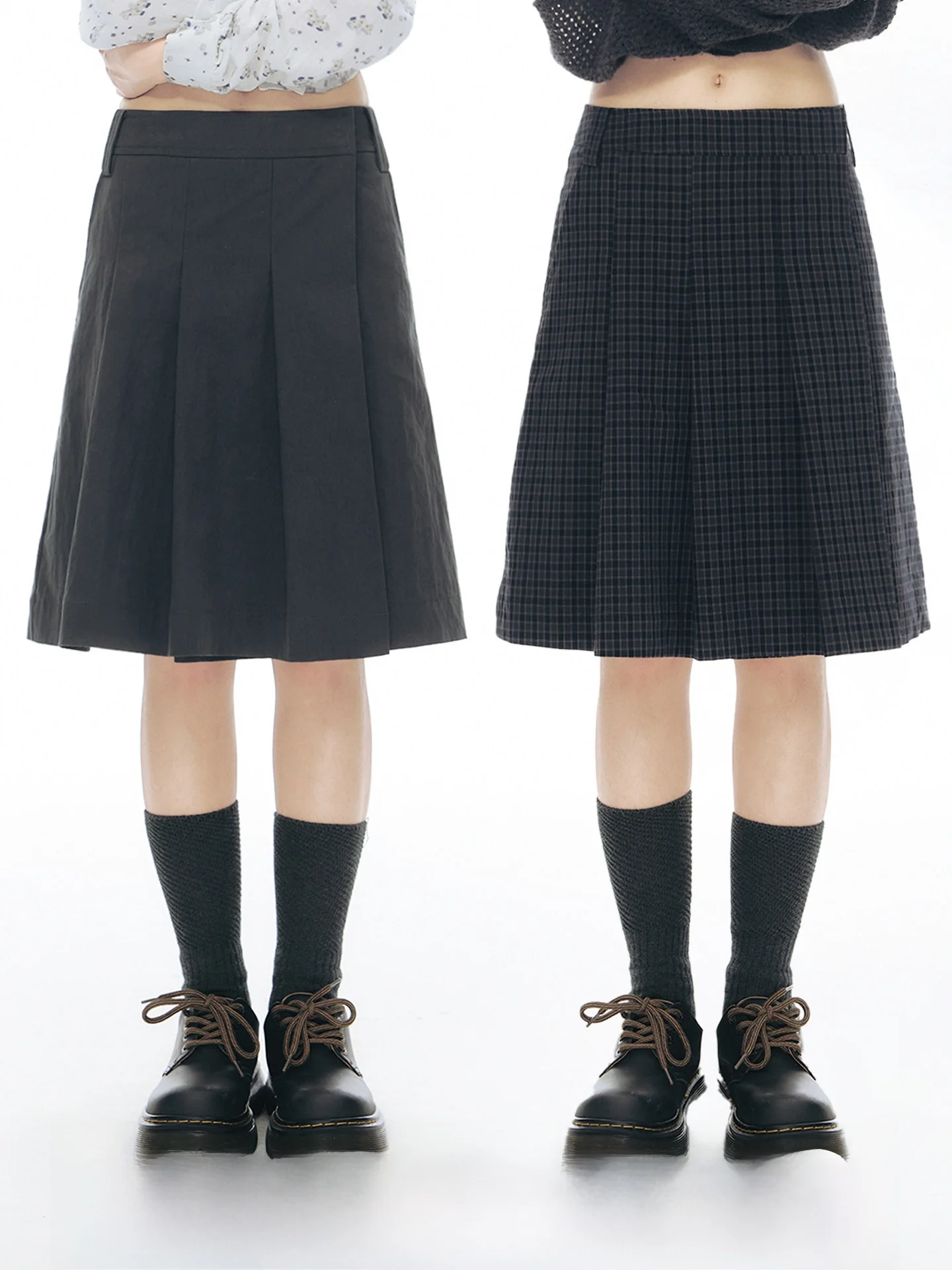 

Оригинальная плиссированная юбка NAPSNAPS для работы, женская, весенняя новинка, А-силуэт, с низкой талией, из смесового хлопка