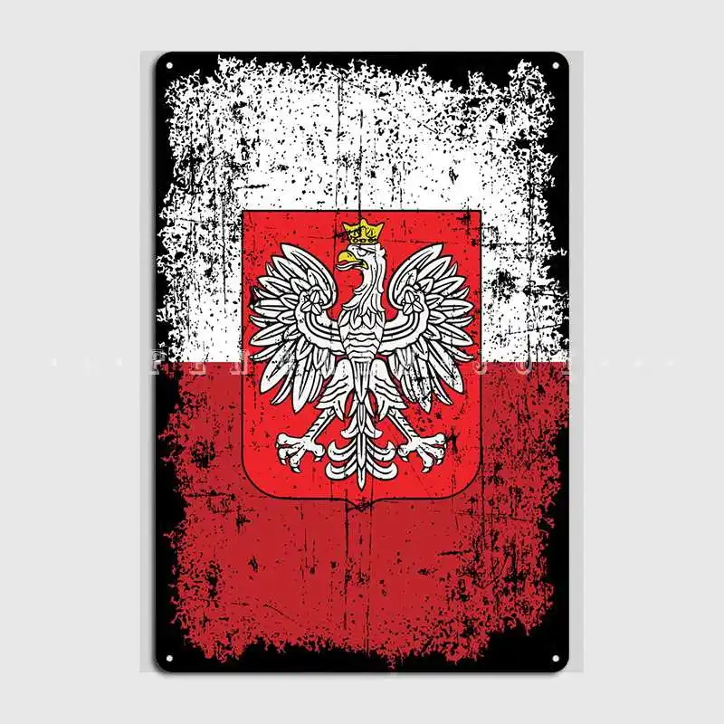 Flagge Polen Polska Polen Metall Plaque Poster Wand Cave Club Bar Retro Wand-dekor Tin Zeichen Poster