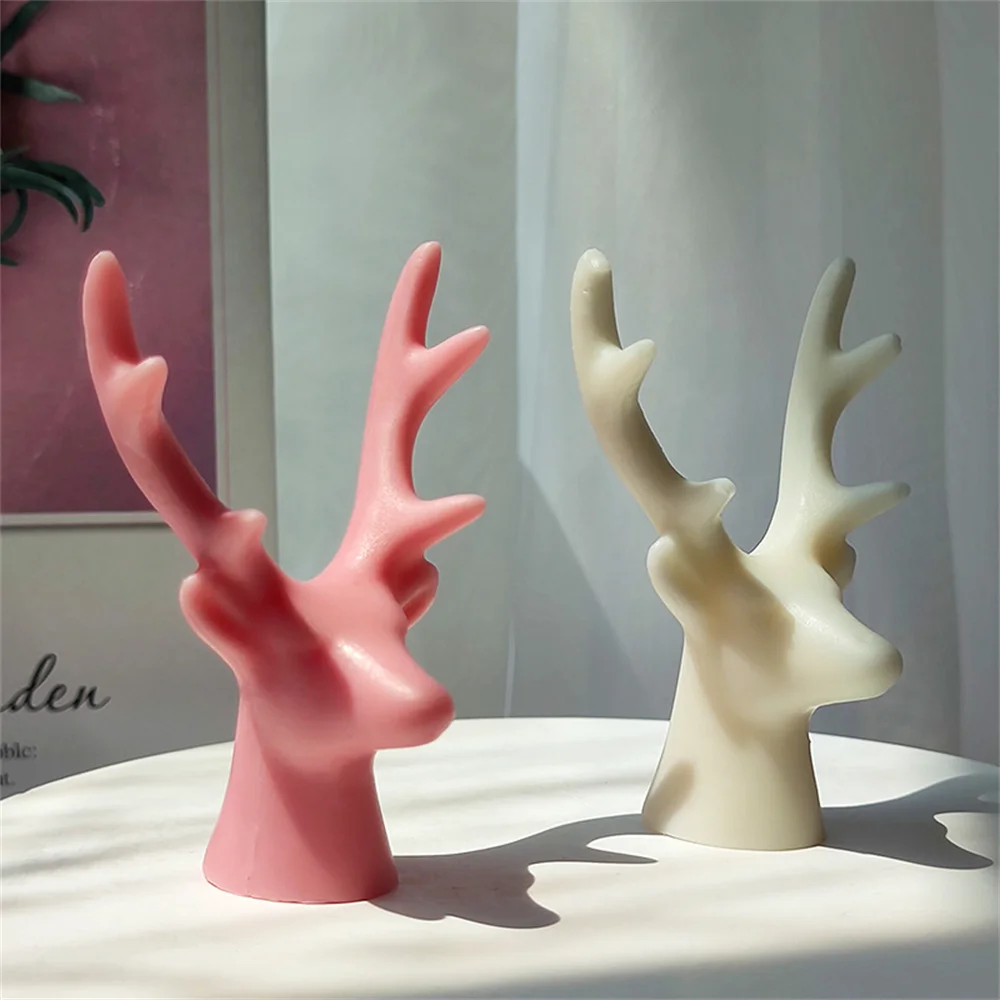 

Christmas Elk Antler Silicone Molds 3D Handmade Candles Molds Cake Chocolate Swan Mould DIY Aromatherapy Ornament Candle Making