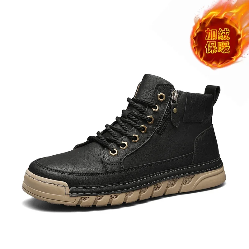 

Men Leather Boots Fashion Outdoor Anti Slip Business Work Shoes Handmade Comfortable Casual Sports Walking Shoes for Man