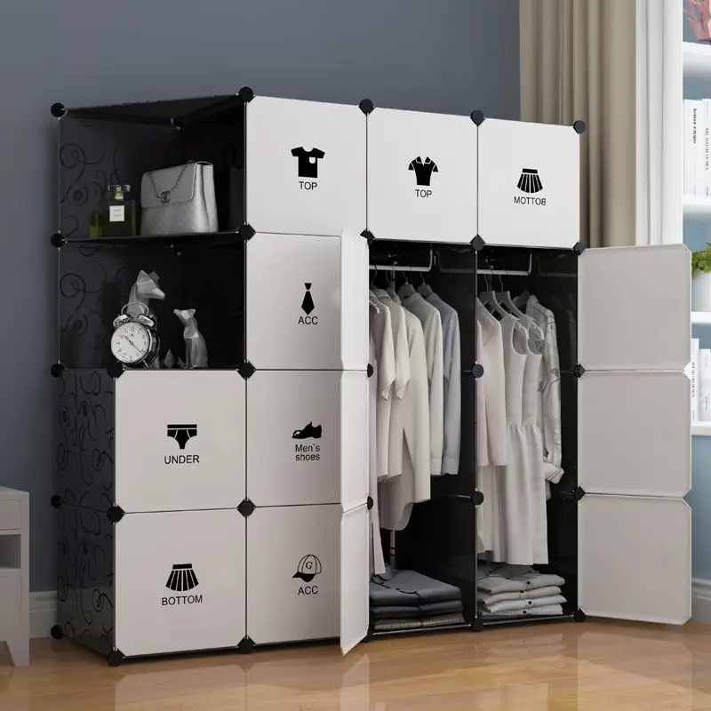 

Modern Bedroom Wardrobe King Size Stand Foldable Storage Wardrobe Plastic Women Roperos Para La Habitacion Home Furniture