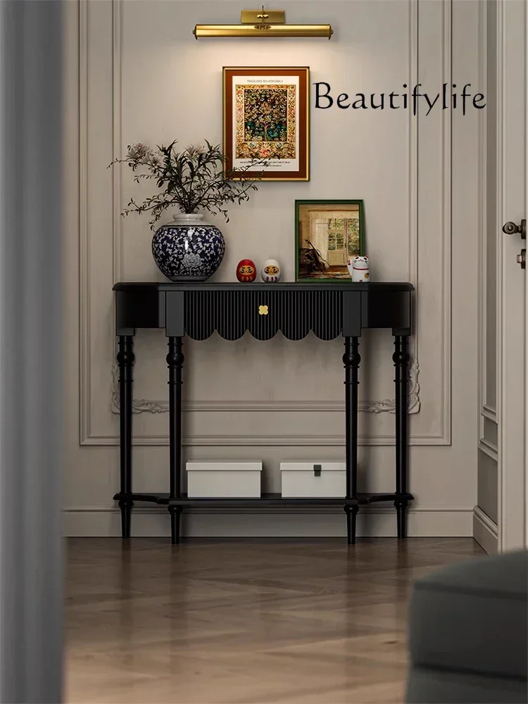 French living room entrance table simple modern light luxury corridor aisle case black