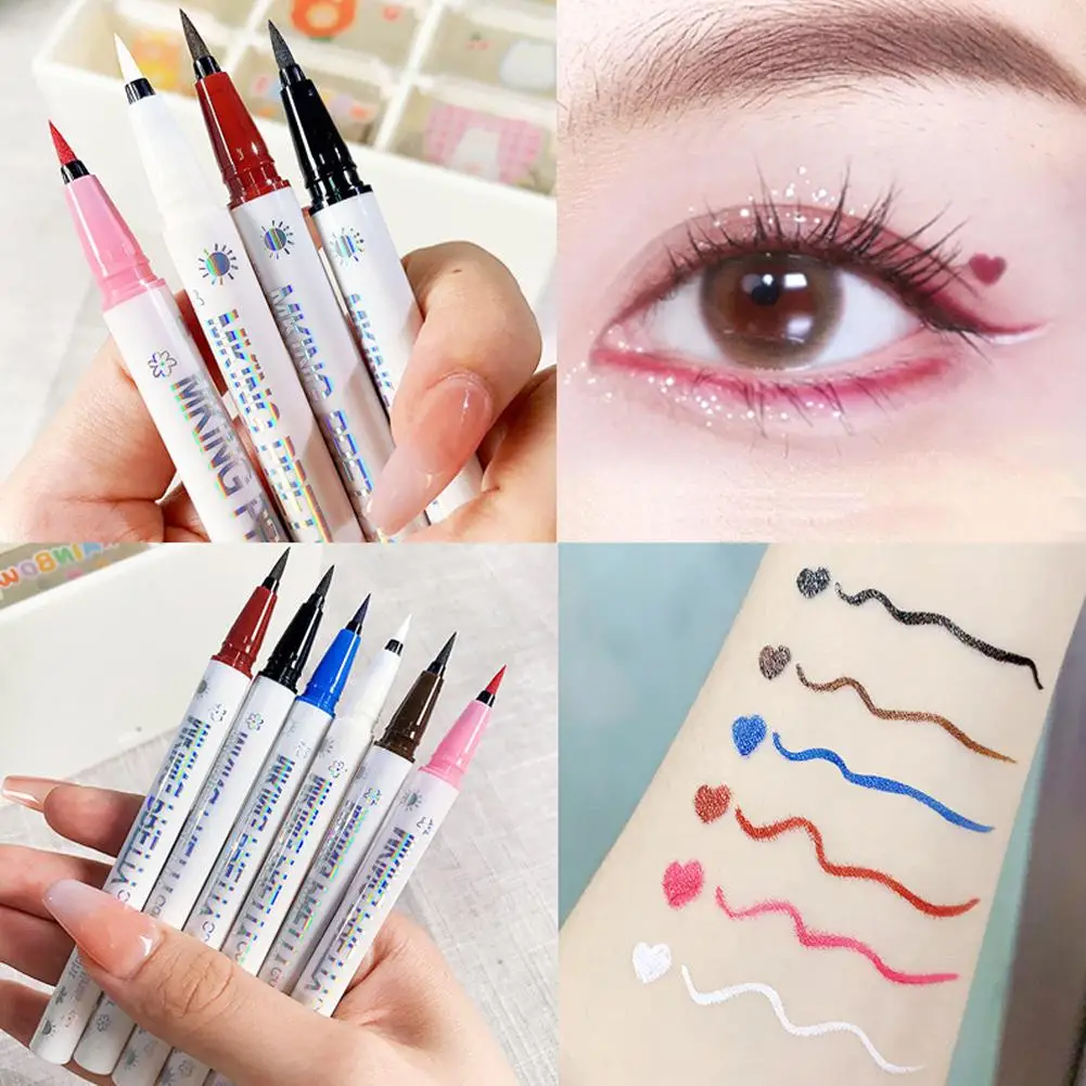 Eyeliner liquido opaco colorato impermeabile trucco ad asciugatura rapida duraturo Eyliner rosso viola verde cosmetici matita opaca X5y1