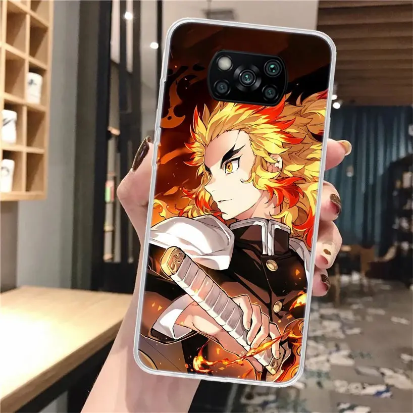 Demon Slayer Rengoku Kyoujurou Soft Phone Case For Xiaomi Poco X3 Pro X6 X5 X4 NFC F6 F5 M5S M4 M3 F4 Gt F3 F2 F1 M2 Fundas Cove