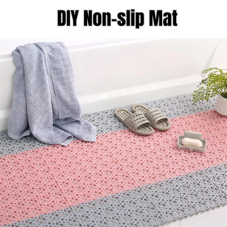 DIY Splicing Bathroom Anti-skid Mat Kitchen Bathroom Waterproof Mat Shower Bath Mat Anti Slip Waterproof Mat Bathroom Supplies