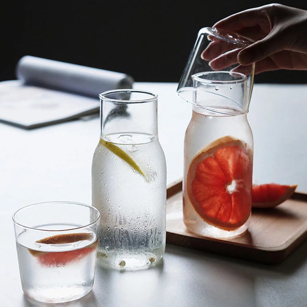 

2Pcs Cold Water Carafe Lids Glass Household Transparent Cover for Juice Tea Milk Desktop Bedroom Office Accessories