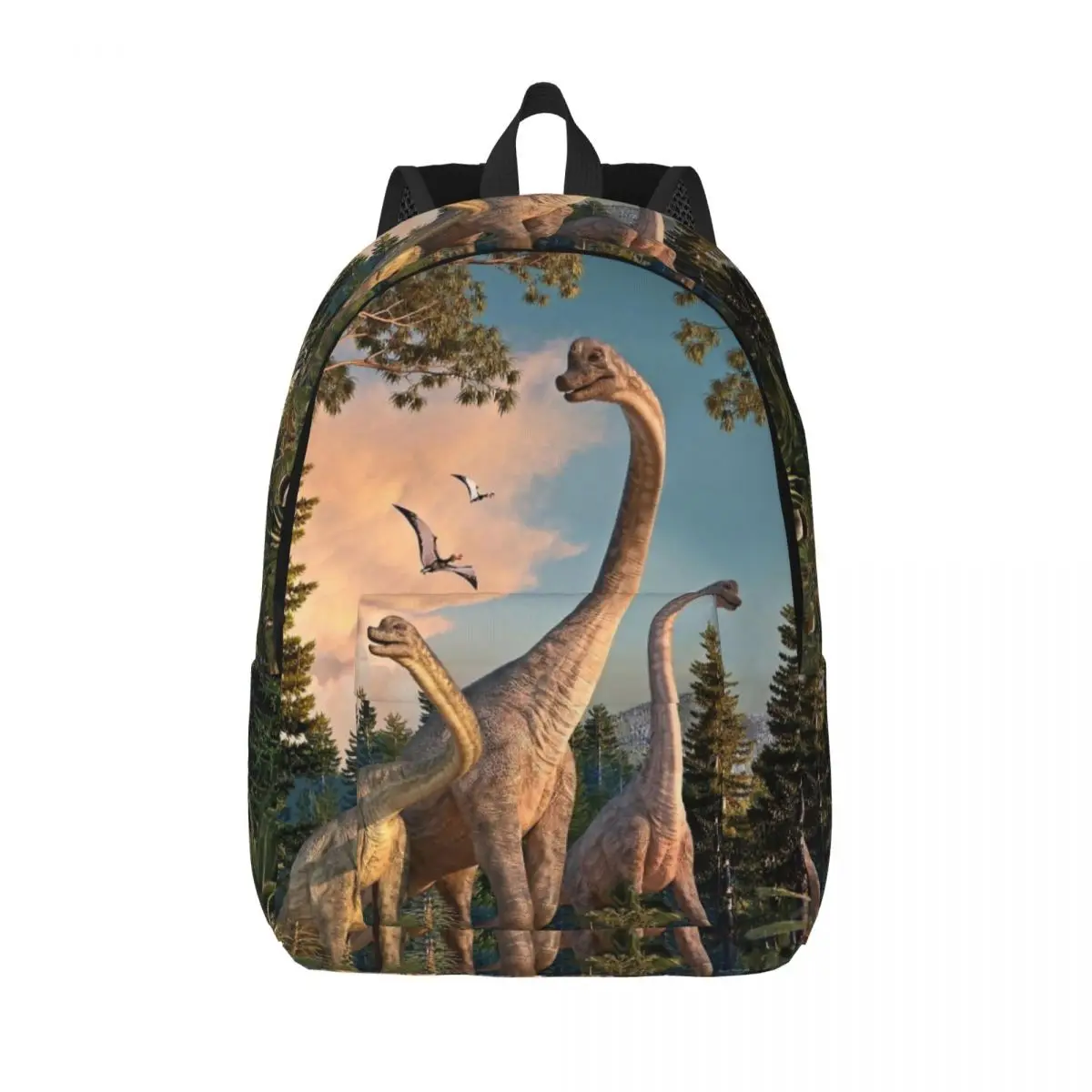 Mochila Brachiosaurus Walk para hombres y mujeres, mochila informal para escuela secundaria, senderismo, viaje, Daypack Dinosaurs Dinos, bolsas de lona para computadora portátil, regalo