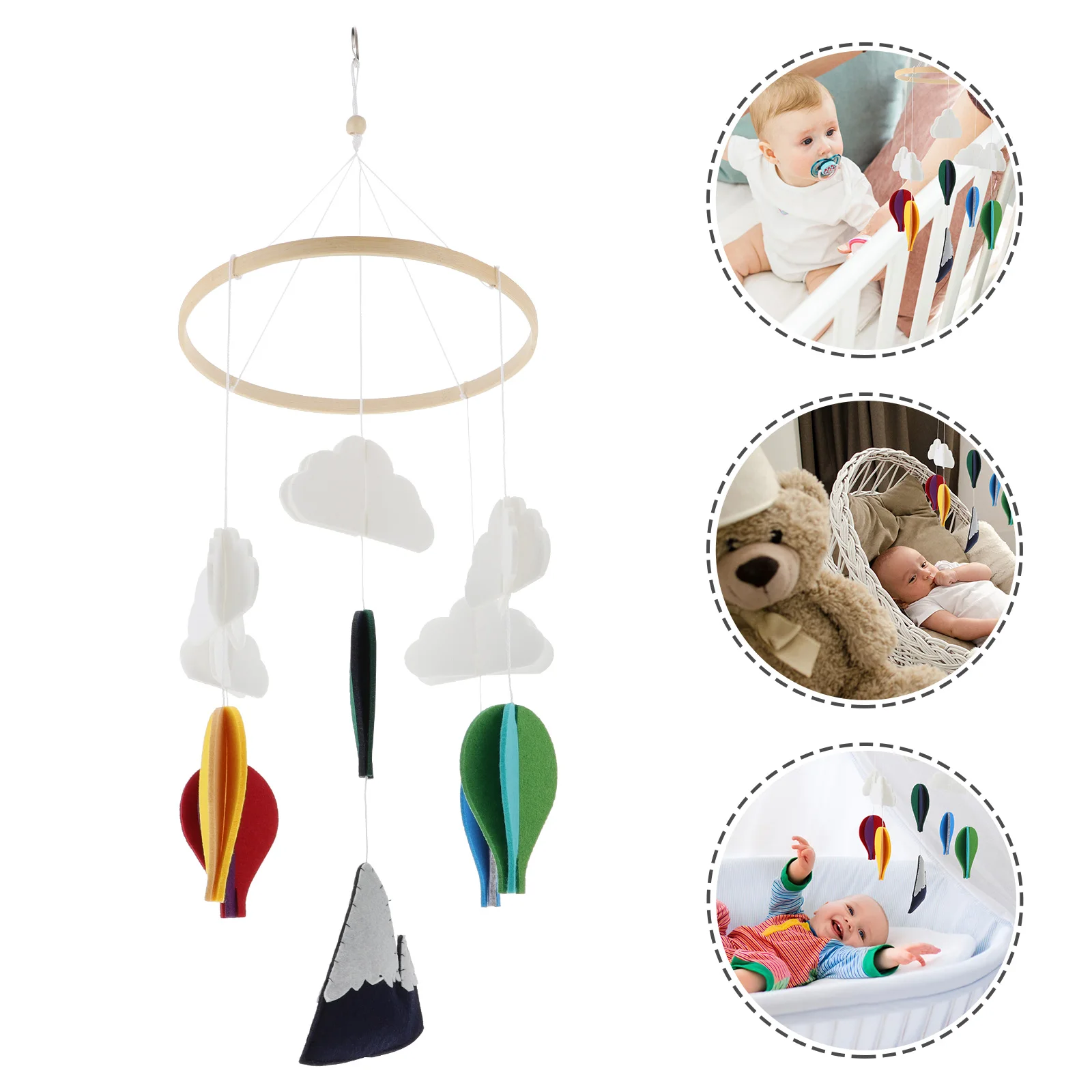 

Hot Air Balloon Pendant Kids Bed Mobile Toys Room Decoration Crib Hanging Felt Wind Chime