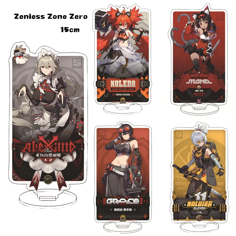 Game Cartoon Anime Zenless Zone Zero Acrylic Stand Figures Mana Nekomiya Nicole Anby Demara Cosplay Action Model Desk Decor Gift