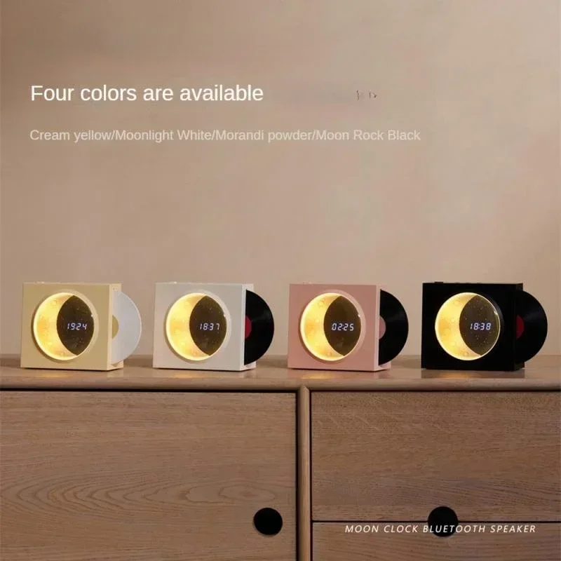 

Subwoofer Moon Rotating Vinyl Record Alarm Clock Audio Outdoor Wireless Bluetooth Speaker Bedroom Luxury Speaker Mini