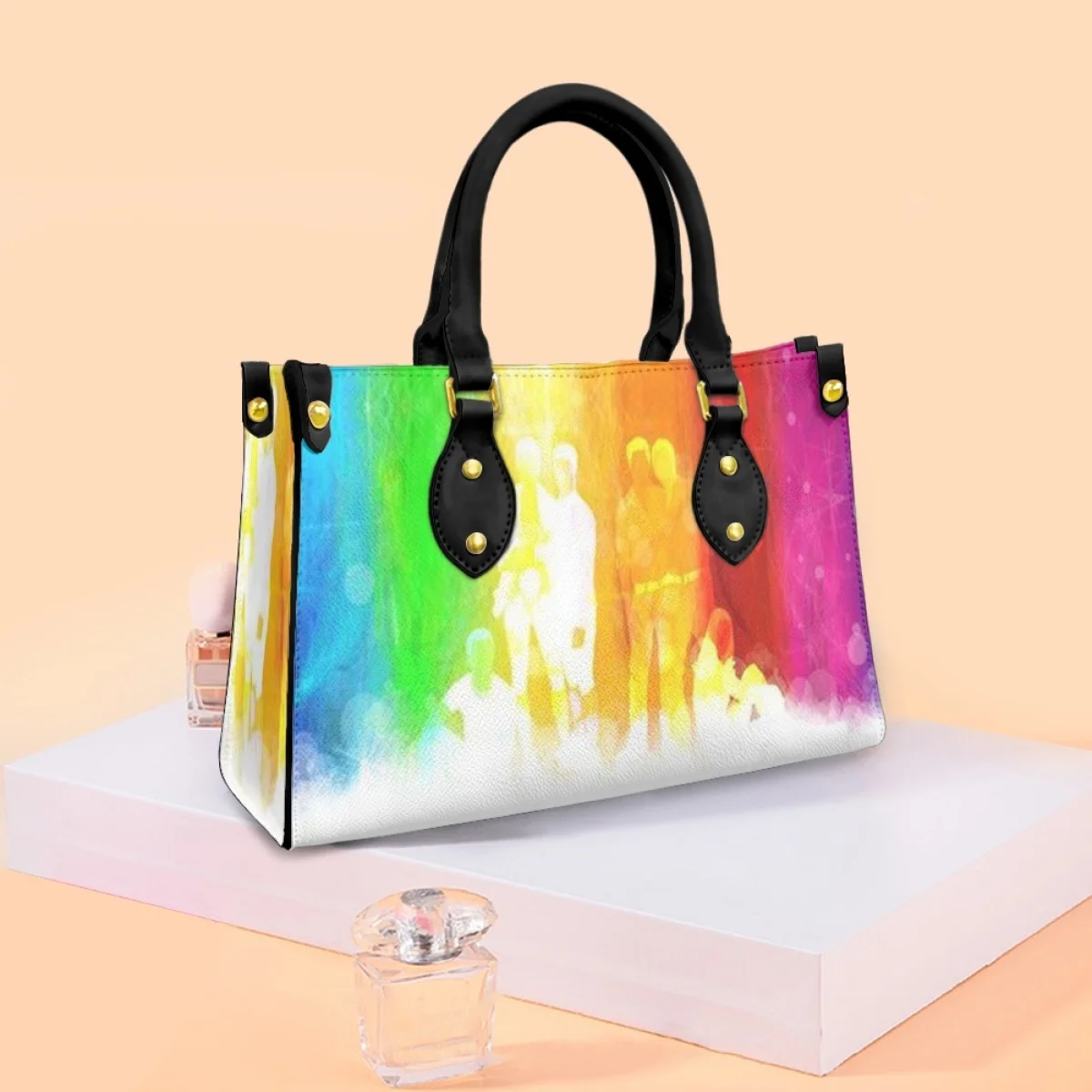 

Street Fashion Ms. PU Handbags Rainbows Women's Shoulder Bag Teen Girls Shopping Bags Gays Storage Female Makeup Latest