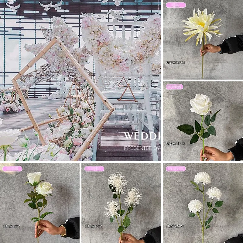 Customized Loose Flower For Flower Row Flower Ball,Runner Flower Contain Bottom Foam DIY Artificial Flowers For Wedding Decor