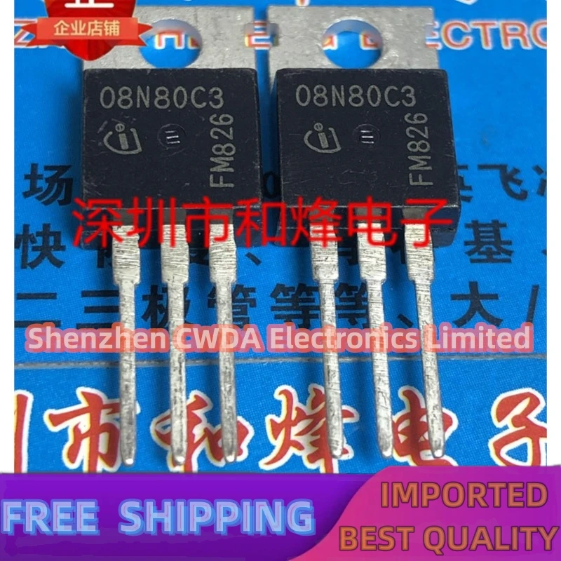 10PCS-20PCS  08N80C3 SPP08N80C3  TO-220 800V 8A   In Stock Can Be Purchased