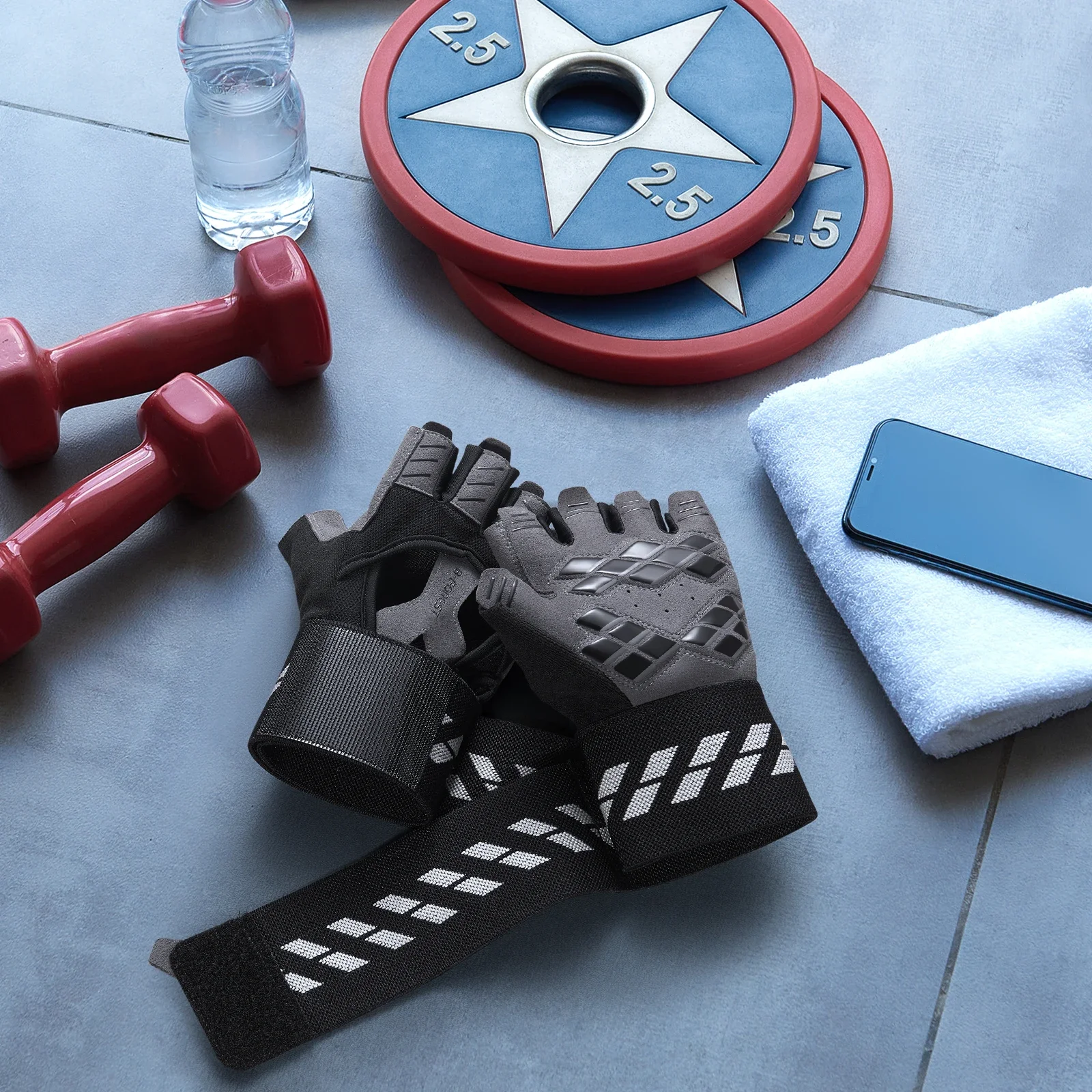 ハーフフィンガージムグローブトレーニングフィットネスグローブ滑り止めジェルボディービルワークアウトルバススポーツウェイトリフティンググローブ男性女性用