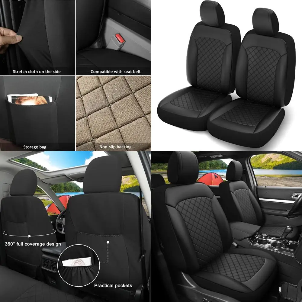 

2PCS Front Seat Covers Custom Fit Ford Explorer 2016 2017 2018 2019 XLT,Limited,Platinum,Sport,Base,3 Row Models (ONLY Front Sea