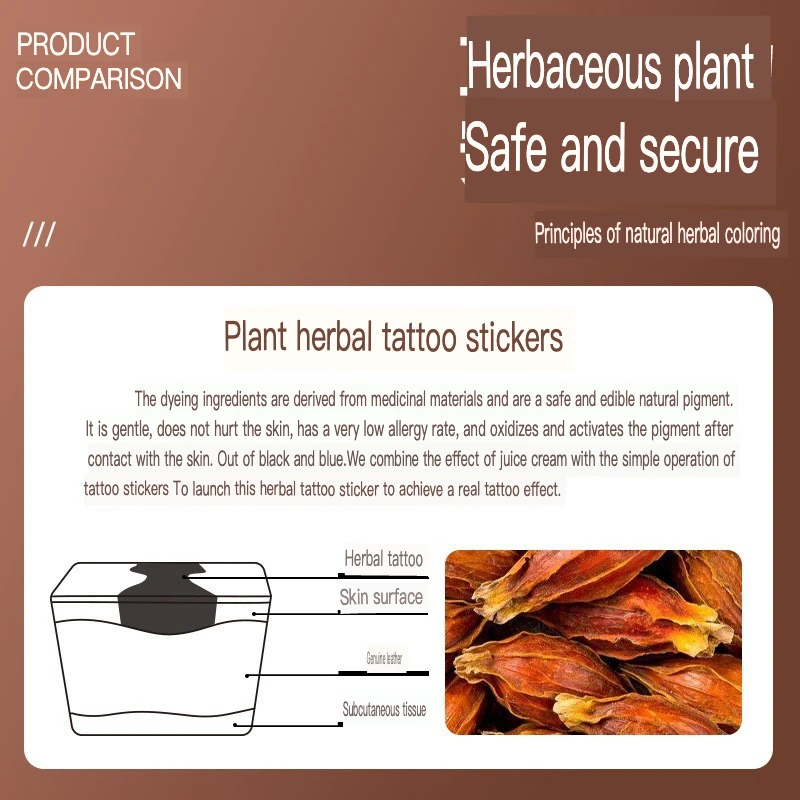 Herbal juice tattoo for men and women waterproof long-lasting cute simulation of ins Wind small fresh tattoo fingers semi-perman