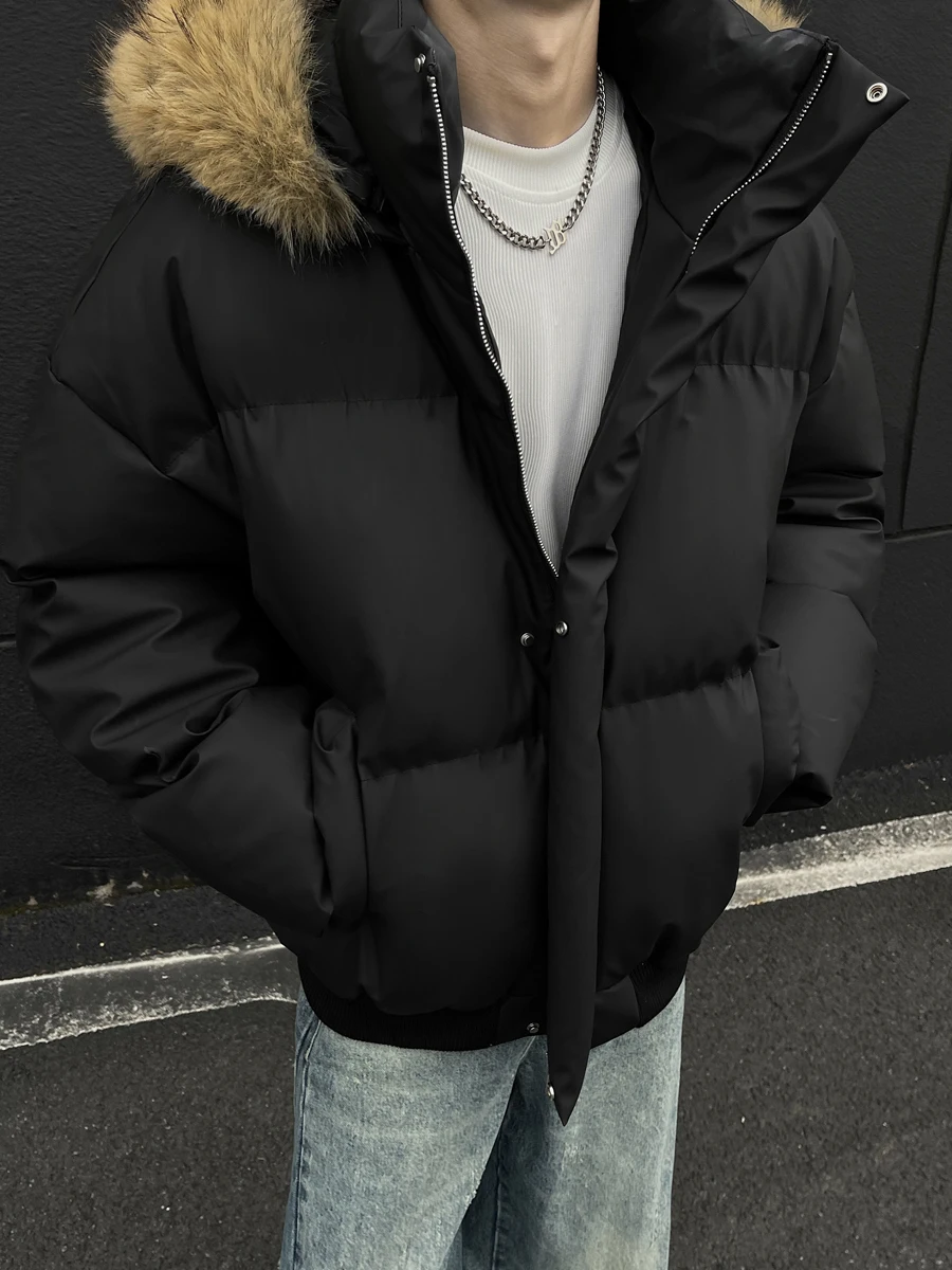 

Мужская зимняя утепленная куртка-бомбер из хлопка с капюшоном в стиле ретро, на молнии, с защитой от холода, нейлоновая, на молнии