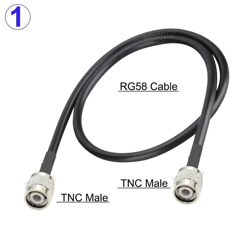 1Pcs RG58 TNC Male to TNC Male/Female Connector Low Loss 50 Ohm RG-58 RF Extension Coaxial Jumper Pigtail Cord Cable 10CM-20M