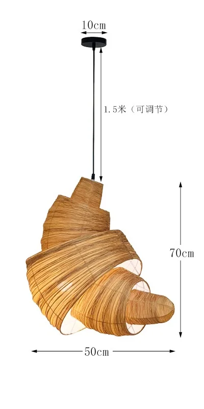 Japanse stijl trap hanglamp creatieve en gepersonaliseerde kunst croissant bakkerij stof hanglamp