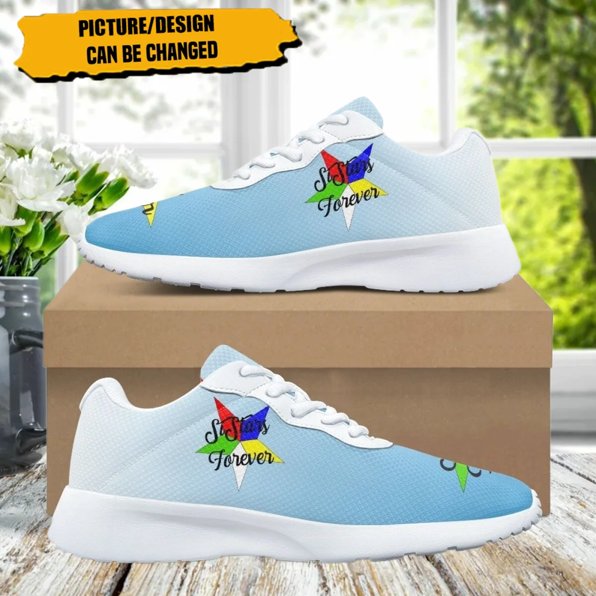 

OES Sisters Sorority Pattern Flat Shoes Women Outdoor Sneakers Teen Casual Shoes Wear-Resistant Gym Tennis Shoe Zapatos Mujer