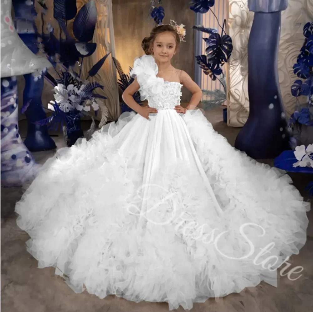 Customized Yellow Flower Girl Dresses For Wedding Layered Puffy Floor Length Elegant Birthday Party First Communion Ball Gown