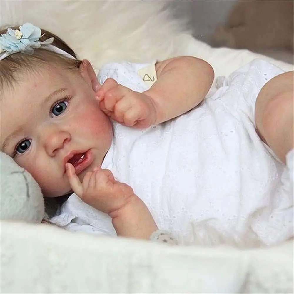 Reborn Baby Dolls Real Saskia Replica, 20 inch Newborn Girl Doll With Realistic Veins, Lifelike Handmade Vinyl with Weighted Clo