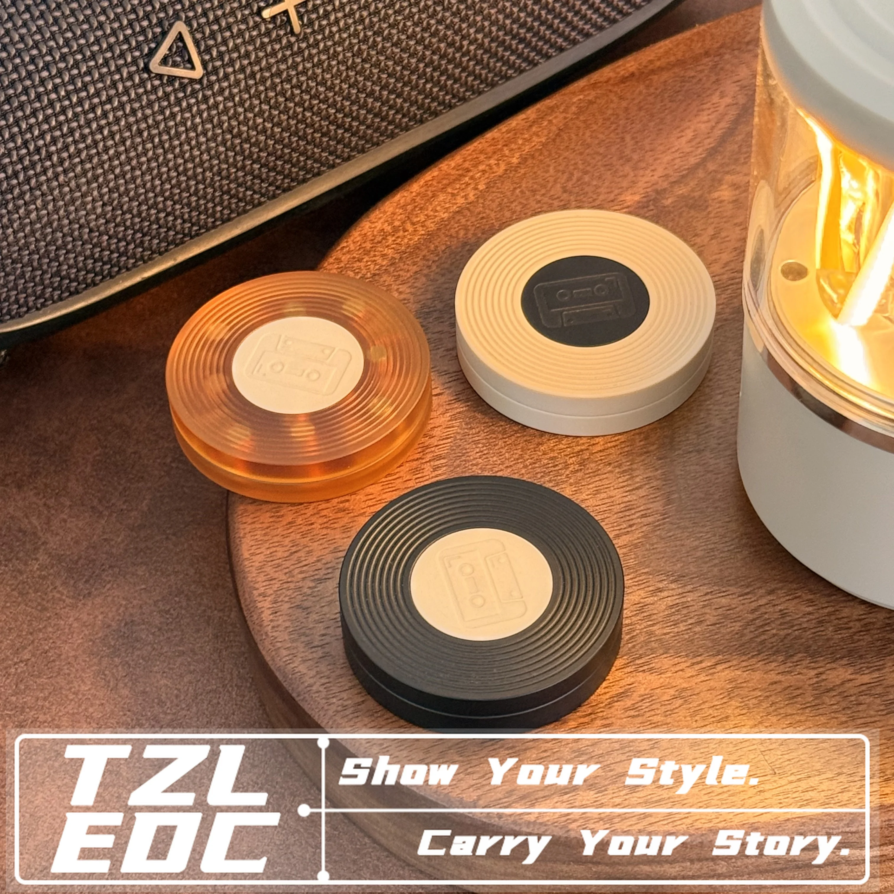 Record Player Style EDC Fidget Coin Toy | Mechanical Dense Rhythm Track Stress Relief Fidget Toy for Office Leisure