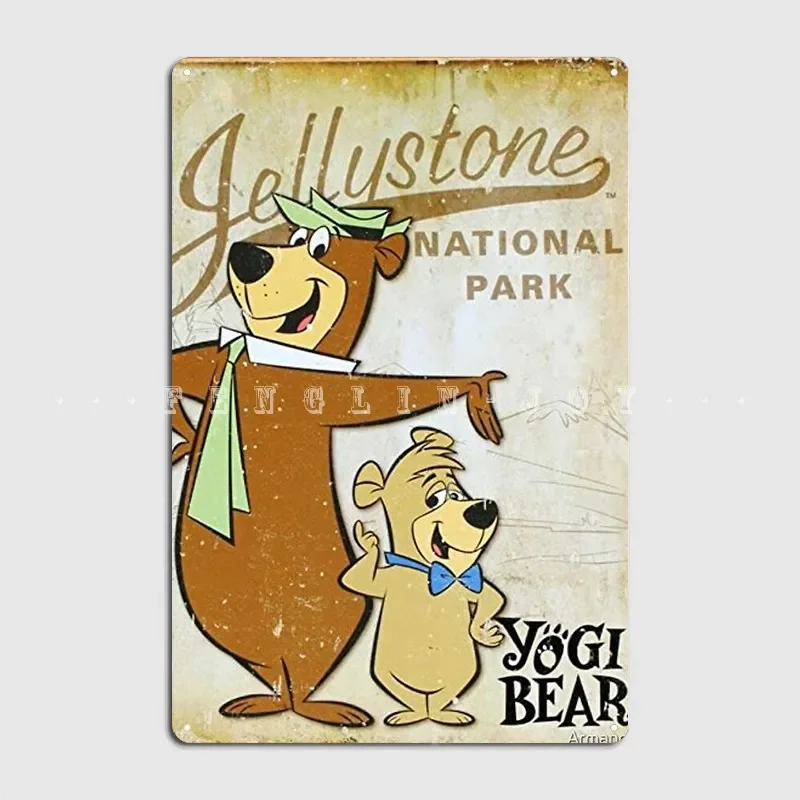 Yogi Bear Metal Sign Pub Pub Garage Personalized Plates Tin Sign Poster