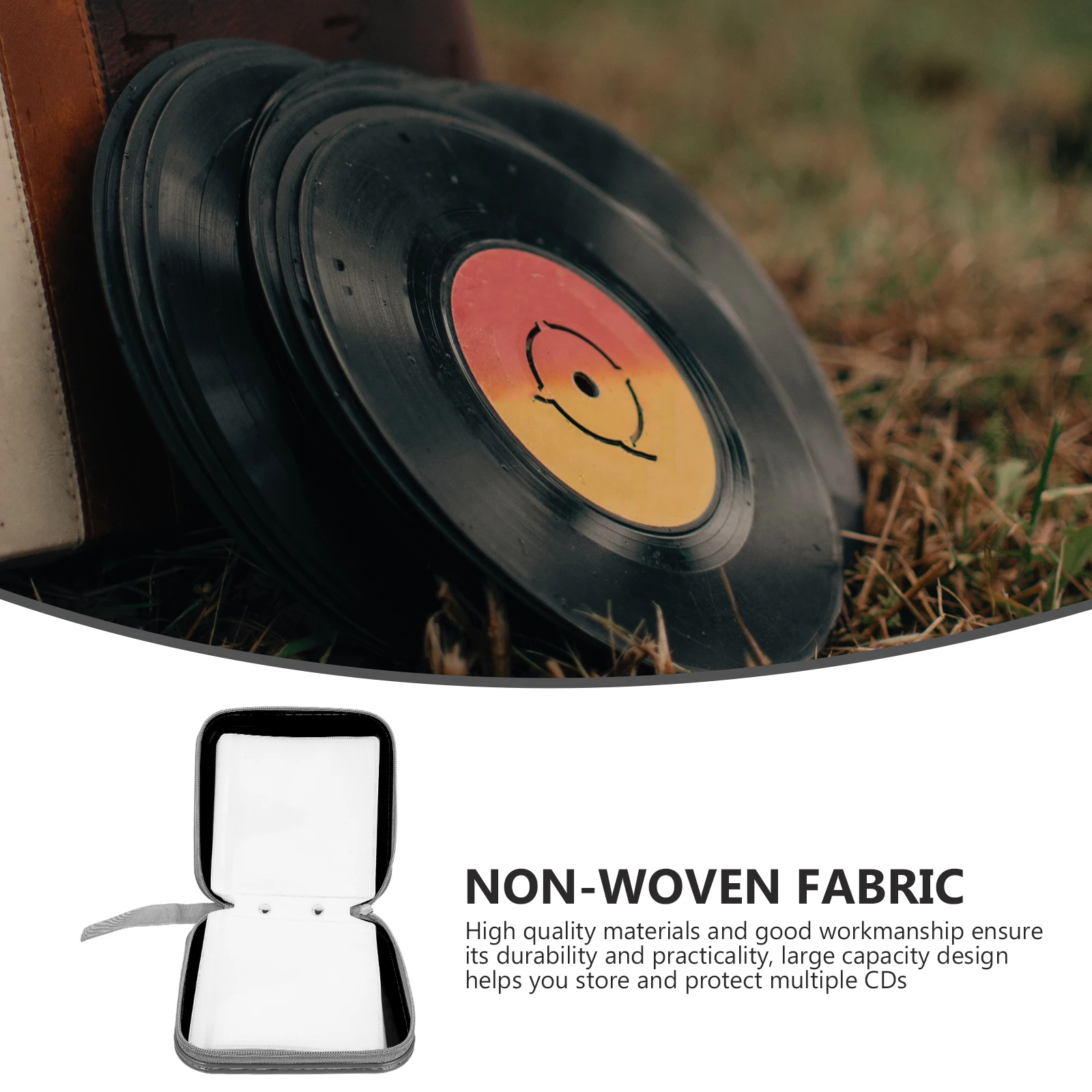 

1pc CD Holder Case Disc Storage Bag Dvd Organizer Large Capacity Compact Record Pouch Plastic Non Woven Material Home Use