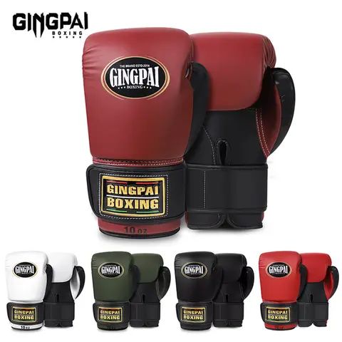 6/8/10/12/14/16oz boks eldiveni profesyonel Muay Thai Guantes De Boxeo ücretsiz mücadele MMA kum torbası eğitim eldiveni erkekler kadınlar için