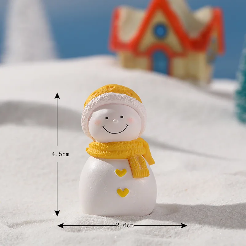 New 2023 Gifts Figurines Miniature Cute Snowman Micro Landscape Resin Ornaments For Christmas Decorations Room Decor Hoom