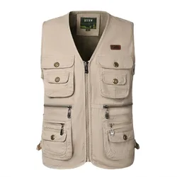 Chaleco deportivo para hombre, ropa de trabajo fina con múltiples bolsillos, para exteriores, pesca, montañismo, fotografía, transpirable