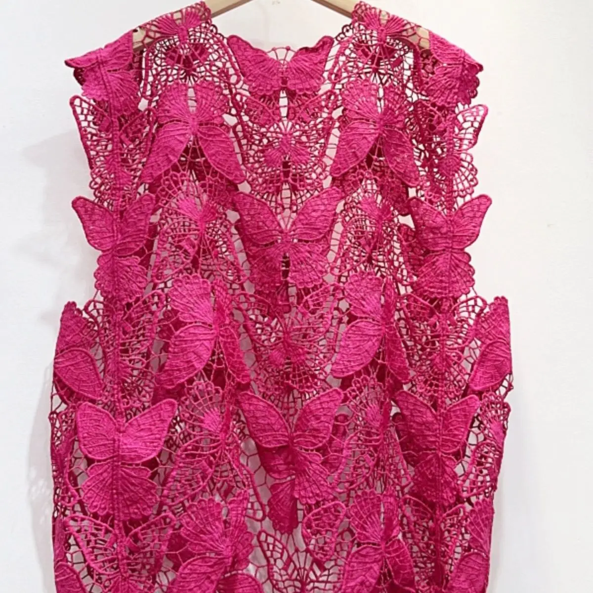 Lace Butterfly Embroidered Sleeveless Vest Women 2025 Summer Hollow Out Mesh Cropped Top Light Cover Up Chic Camisole