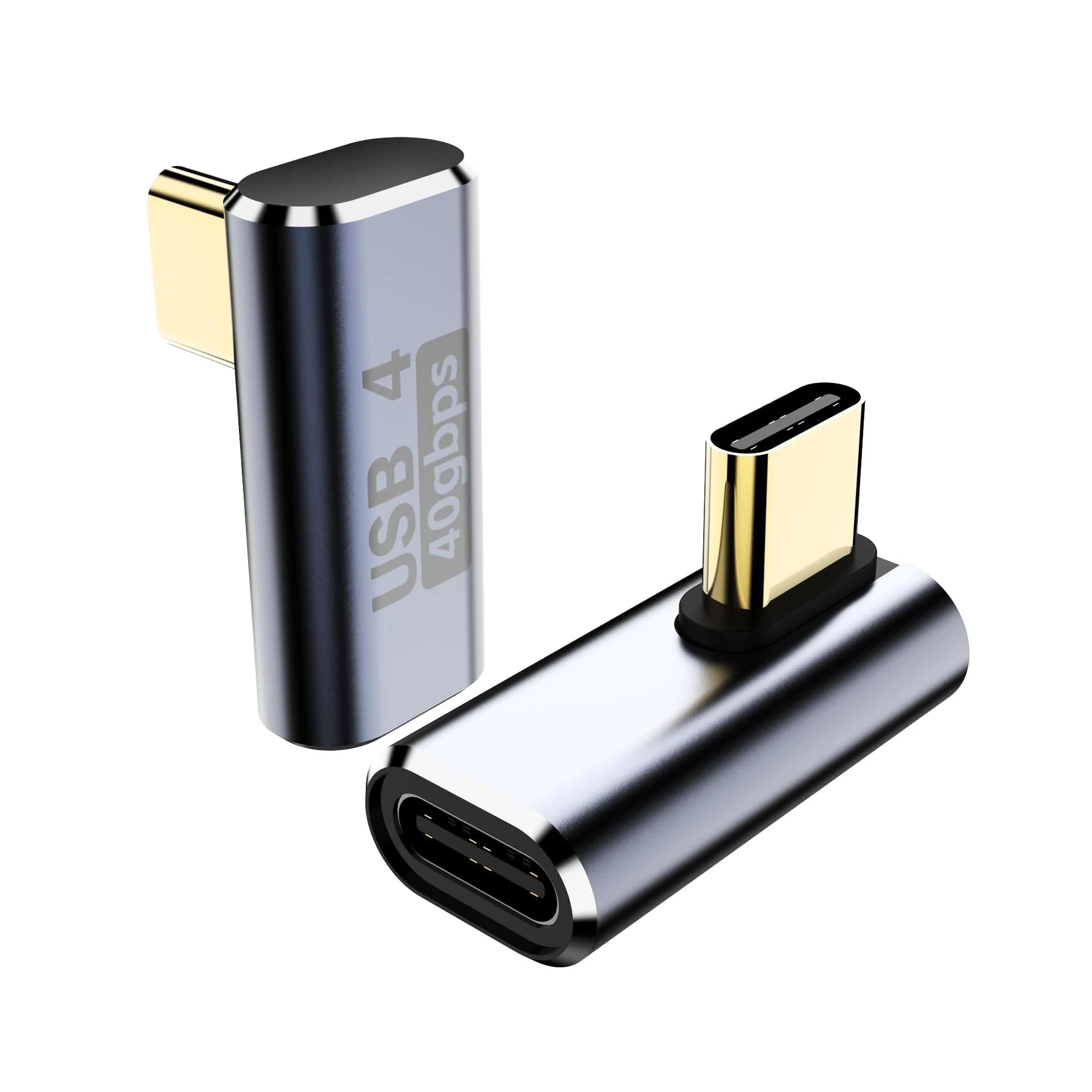 

90 Degree Right Angle USB C Adapter 40Gbps 8K PD240W, Male to Female Extender for Steam Deck, ROG Ally, Macbook, Tablet, Phone