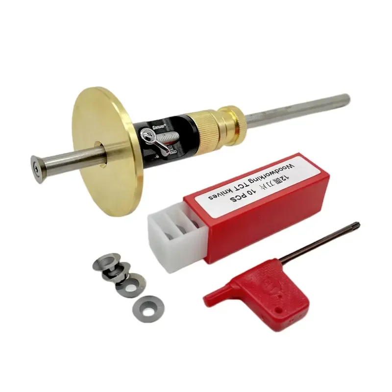 Wheel Marking Gauge Woodworking Marking Scriber Kit with 10 Replacement Cutters Solid Metal Bar Wood Scribe Tool for