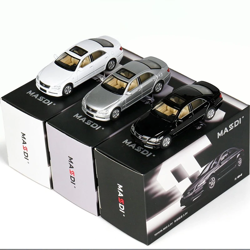 MASDI 1:64 REIZ 2.5V Mark X: Коллекционная модель автомобиля из сплава, миниатюрная масштабная модель для коллекции и подарка
