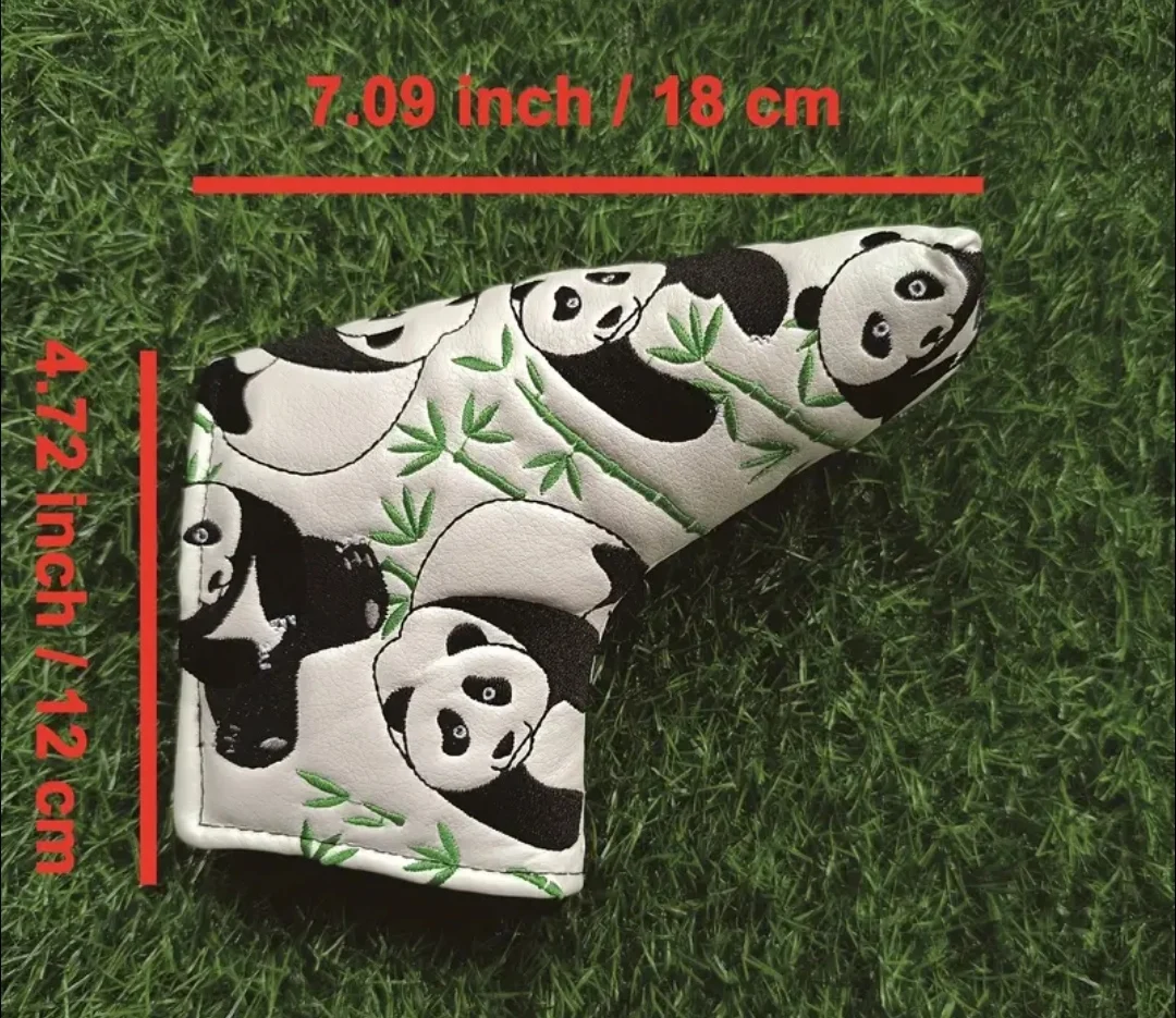 BAOLEDA الباندا مضرب الغولف رئيس يغطي شفرة نادي غطاء الرأس بولي Leather الجلود حامي غطاء أسود أبيض يناسب جميع مضارب الرجال النساء