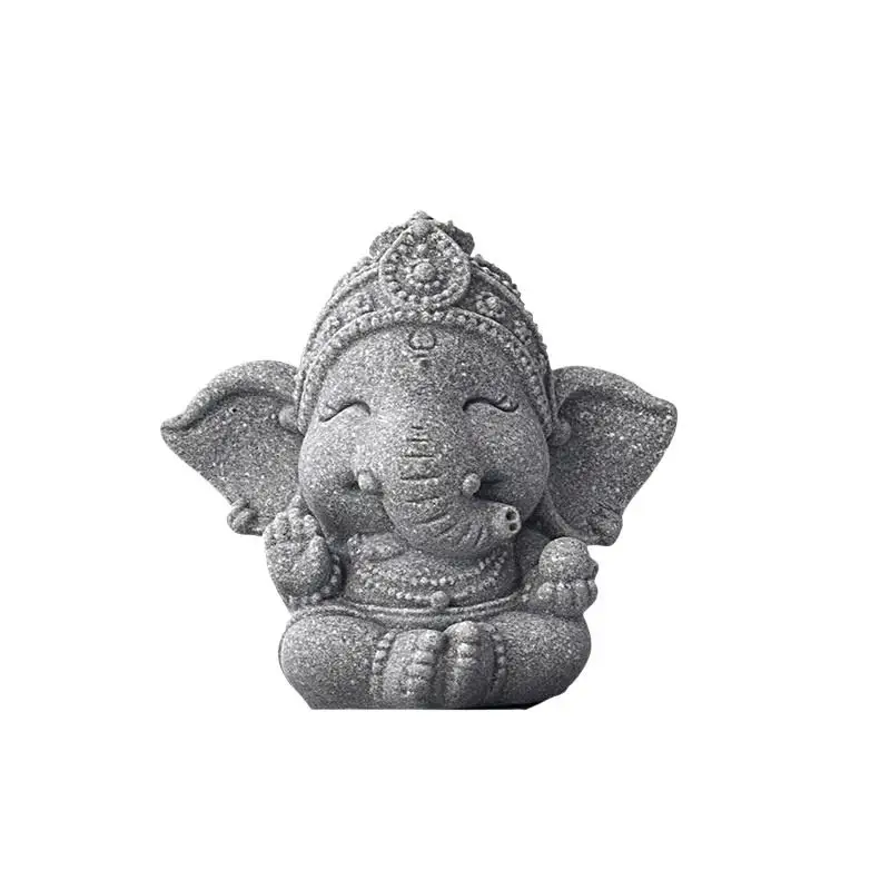 New 1Pc Guardian Elephant Statue With Hands Clasped In Prayer Position For Home Decoration - Hand-Painted Resin Sculpture