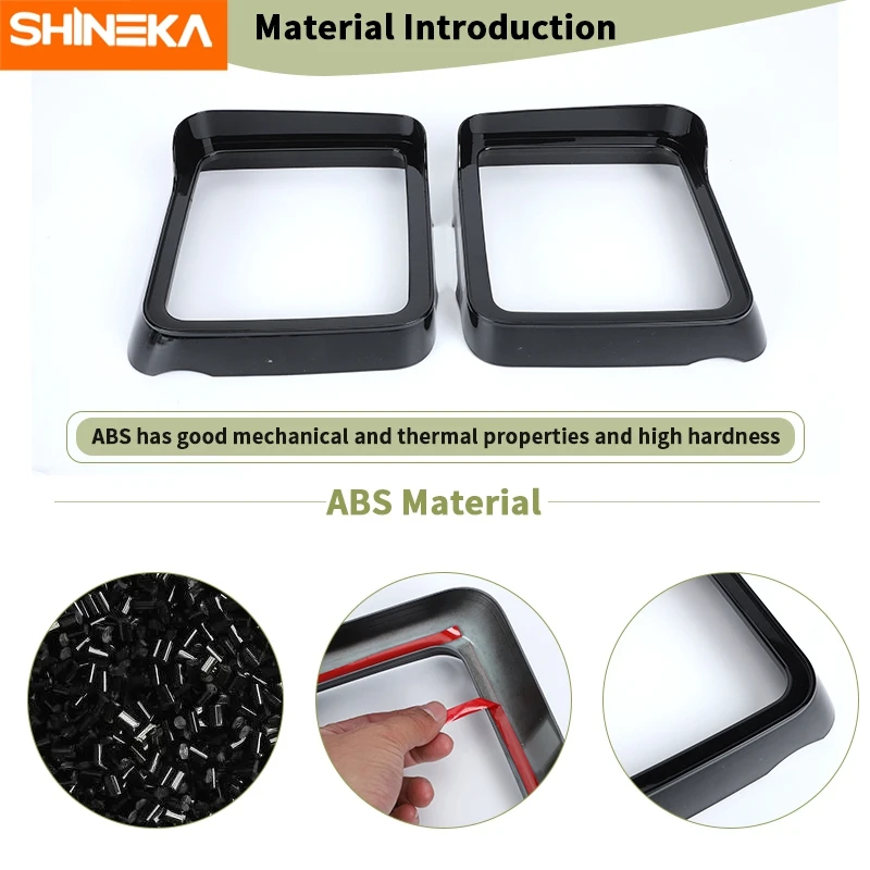 SHINEKA سيارة مرآة الرؤية الخلفية المطر الحاجب إطار الديكور غطاء ل جيب رانجلر JL المصارع JT 2018-2023 الملحقات الخارجية #3