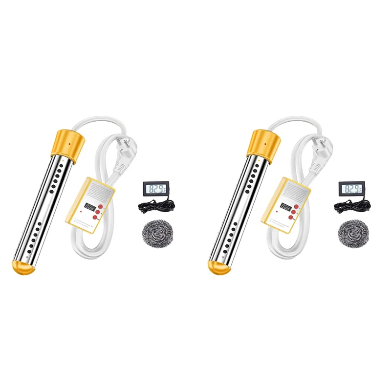 

Погружной водонагреватель BAAU 2X, электрический погружной водонагреватель мощностью 1500 Вт с таймером, защитная крышка из нержавеющей стали, вилка европейского стандарта