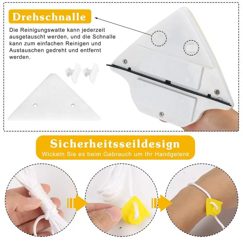 Magnetic Window Wiper Double Sided Windows Wipe Brush Magnetic Cleaning Glasses Tool Triangle Cleaning Tools for Glass Windows