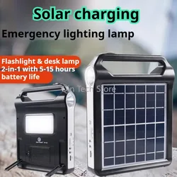220V Portable Solar Panel Lamp Power System USB Charging Generator Camping with LED Home Outdoor Camping Searchlight