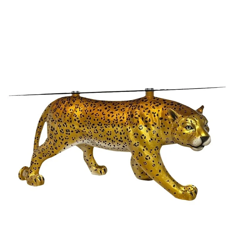 Luxury Leopard Coffee Tables Furniture Living Room Central Tv Sofa Side Table Creative Design Large Floor Decoration Sculpture