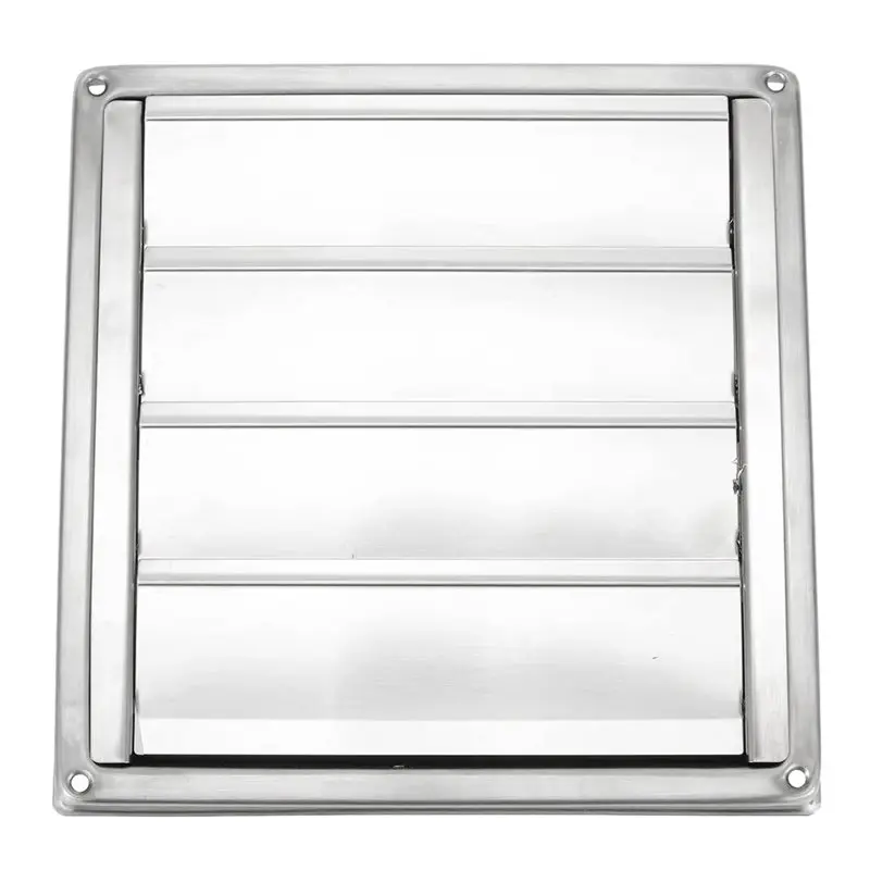 AB08-Air Vent Duct Grill Exterior Wall Ventilation Cap Cover Square Air Outlet Movable Stainless Steel For Home Decoration