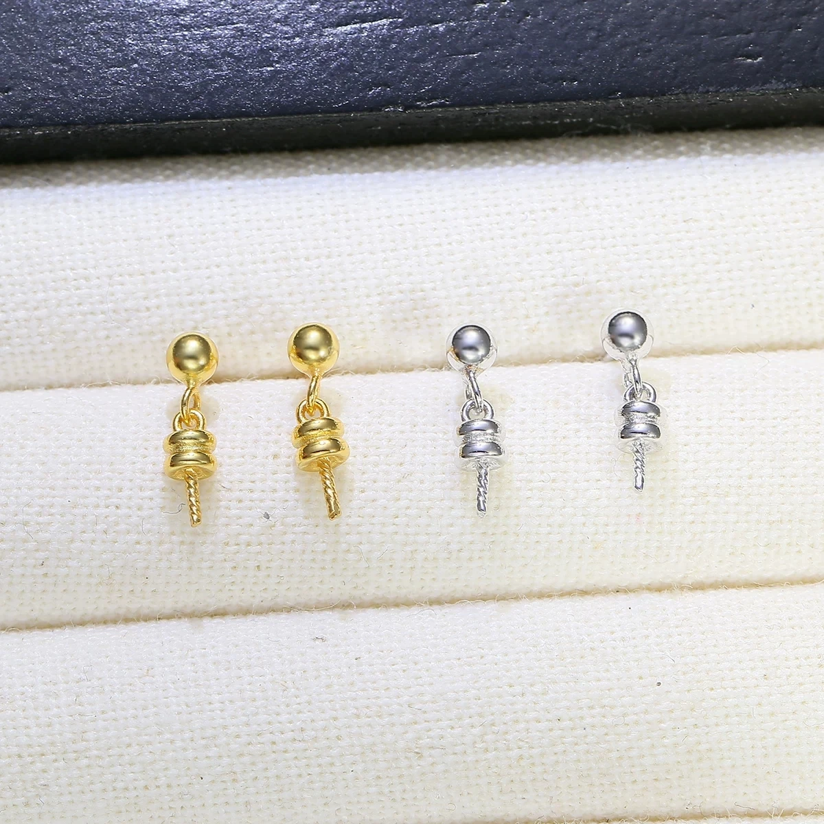 

Wholesale S925 Sterling Silver Earrings Mount Findings Settings Base Mounting Parts Accessory for 7-12mm Pearls 5 pairs/lot