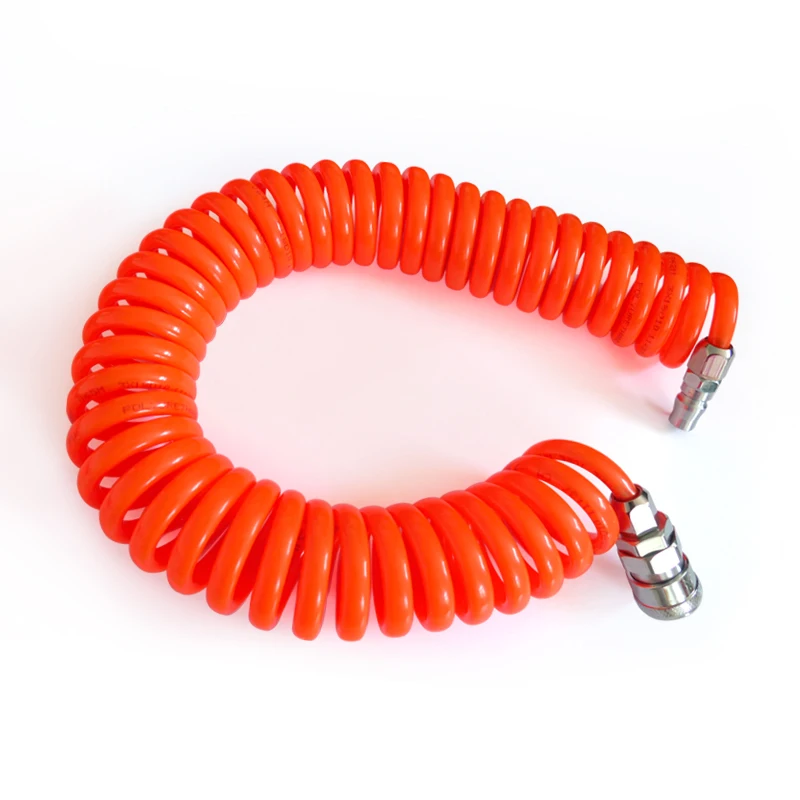 8mm x 5mm Quick Connector Polyurethane Tube Pipe PU Hose12M Length Orange 1/4