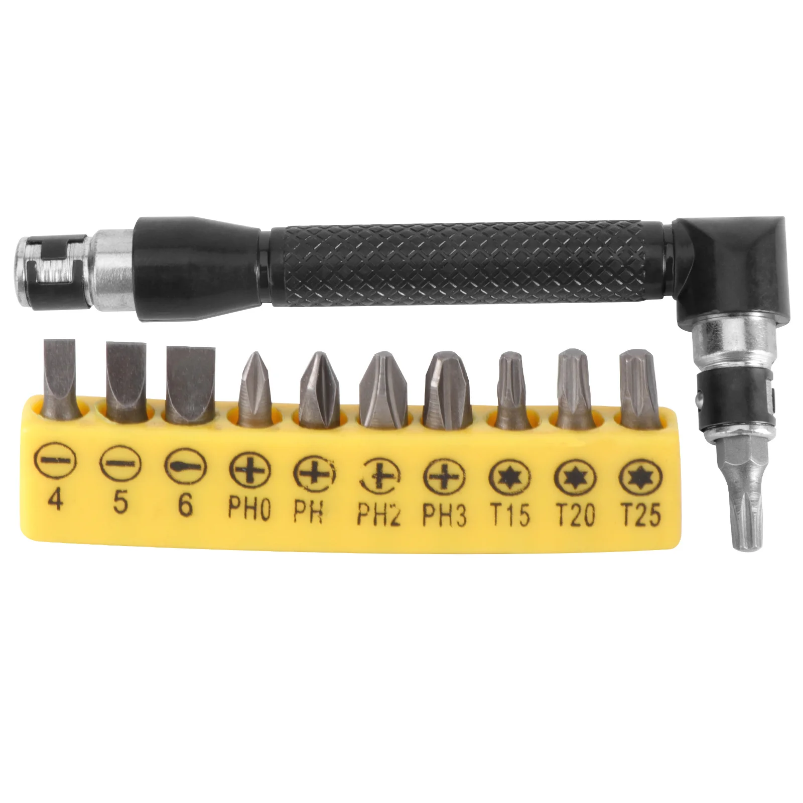 

L-Shaped Socket Wrench 1/4 Inch Right Angle Adapter For Screwdriver Bits Heavy Duty Iron Non-Slip Handle Dual Head Tool Hand