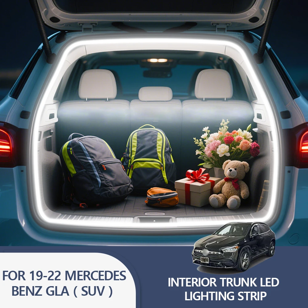 

FOR 19-22 MERCEDES-BENZ GLA SUV Rear Trunk LED Light Bar Strips Trunk Interior Decorative Lamp Strip Luggage Atmosphere Light